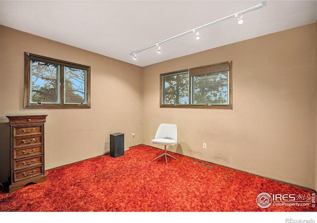 335 Wild Horse Cir, Boulder, CO 80304 - sitting room with rail lighting and carpet