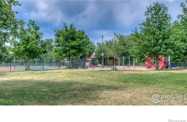 3445 Martin Dr, Boulder, CO 80305 - view of yard with a tennis court