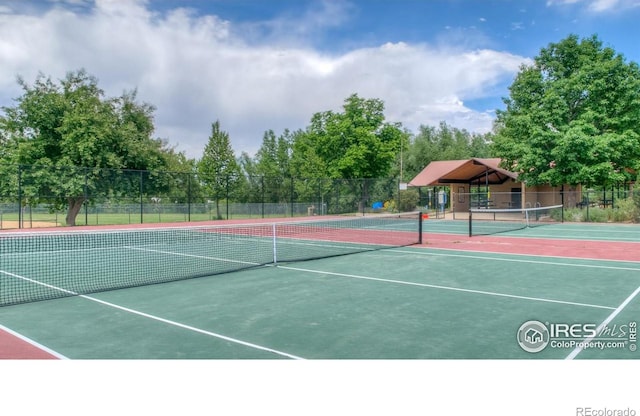 3445 Martin Dr, Boulder, CO 80305 - view of tennis court featuring community basketball court