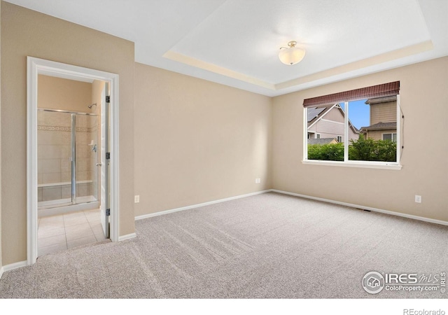 6340 Spring Valley Rd, Timnath, CO 80547 - carpeted spare room with a tray ceiling and baseboards
