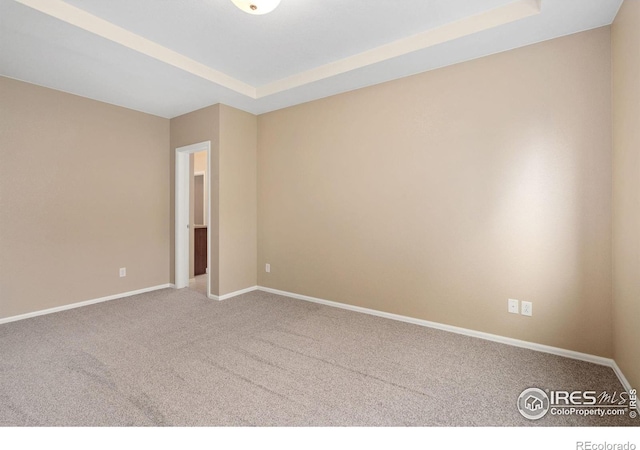 6340 Spring Valley Rd, Timnath, CO 80547 - carpeted spare room featuring baseboards and a raised ceiling