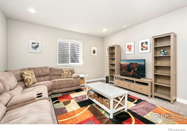 5512 Bristow Rd, Timnath, CO 80547 - living area with baseboards, recessed lighting, and carpet flooring