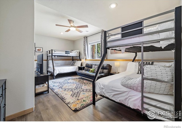 1954 Bluestem Way, Fairplay, CO 80440 - bedroom featuring wood finished floors, baseboards, and recessed lighting