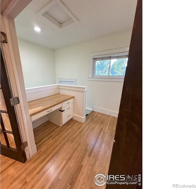 515 Cowan St, Fort Collins, CO 80524 - bathroom with wood finished floors, recessed lighting, and baseboards