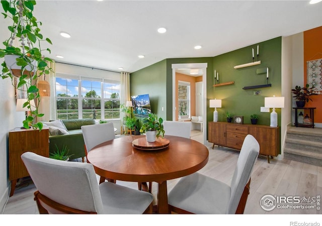1922 Naturita St, Loveland, CO 80538 - dining space with light wood finished floors and recessed lighting