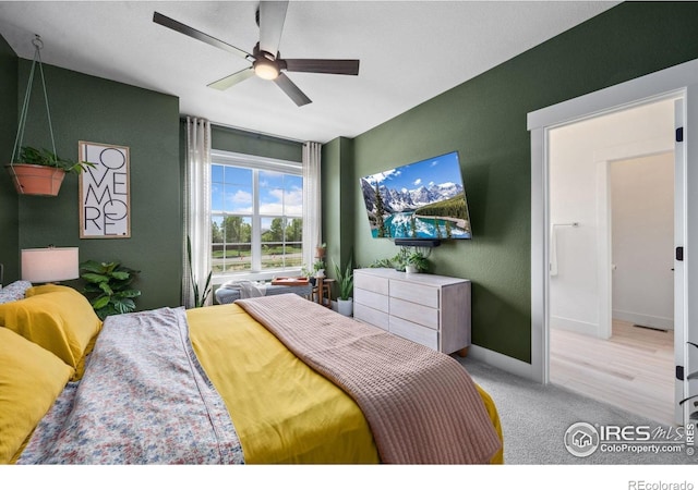 1922 Naturita St, Loveland, CO 80538 - carpeted bedroom featuring baseboards and a ceiling fan