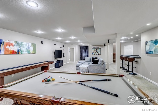 5111 Mt St Vrain Ave, Frederick, CO 80504 - playroom featuring carpet flooring, baseboards, recessed lighting, and billiards table