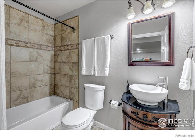5111 Mt St Vrain Ave, Frederick, CO 80504 - bathroom featuring shower / washtub combination, toilet, and vanity