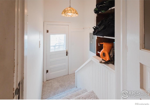 416 E Elizabeth St, Fort Collins, CO 80524 - carpeted foyer entrance featuring stairway