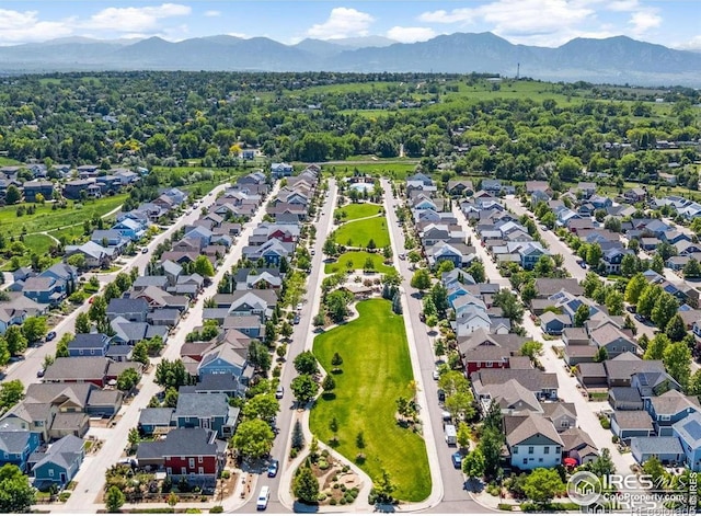 518 Hoyt Ln, Lafayette, CO 80026 - aerial perspective of suburban area with a mountainous background