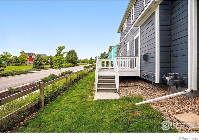518 Hoyt Ln, Lafayette, CO 80026 - view of yard featuring a wooden deck