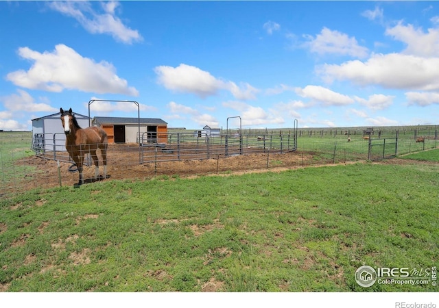 2836 W County Road 60e, Fort Collins, CO 80524 - view of yard with an exterior structure, a rural view, and an outdoor structure