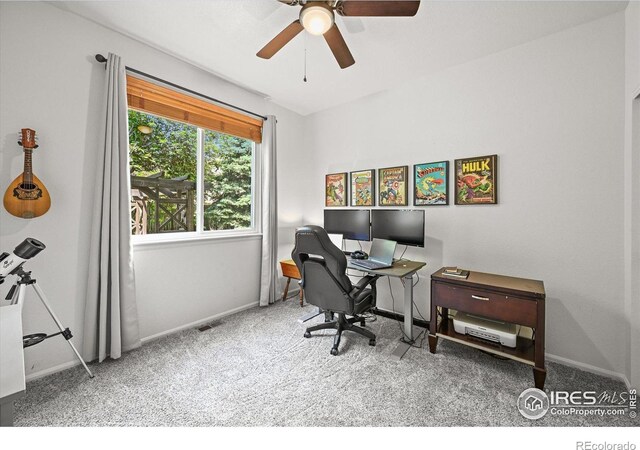 13445 Kearney St, Thornton, CO 80602 - carpeted office space with a ceiling fan and baseboards
