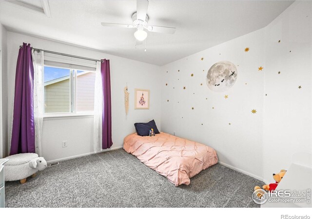 13445 Kearney St, Thornton, CO 80602 - bedroom featuring carpet, baseboards, and ceiling fan