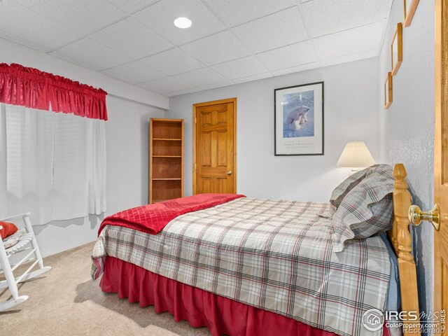 1536 Goshawk Dr, Longmont, CO 80504 - carpeted bedroom with a paneled ceiling