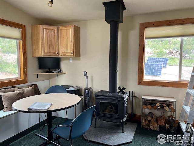 2302 W County Road 82e, Livermore, CO 80536 - dining area featuring a wood stove