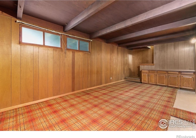 1409 Welch St, Fort Collins, CO 80524 - below grade area with wood walls and wooden ceiling