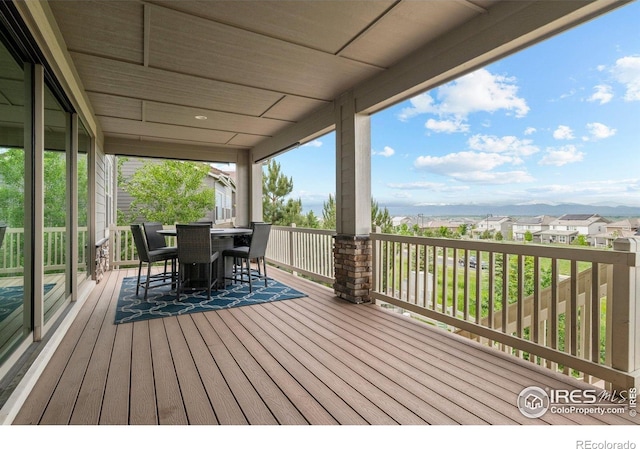 3075 Blue Mountain Dr, Broomfield, CO 80023 - wooden deck featuring outdoor dining area