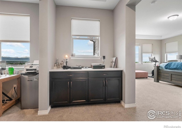 3075 Blue Mountain Dr, Broomfield, CO 80023 - bar with light colored carpet, healthy amount of natural light, and baseboards