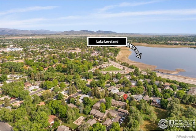 985 W 10th St Unit A5, Loveland, CO 80537 - aerial perspective of suburban area featuring a water and mountain view