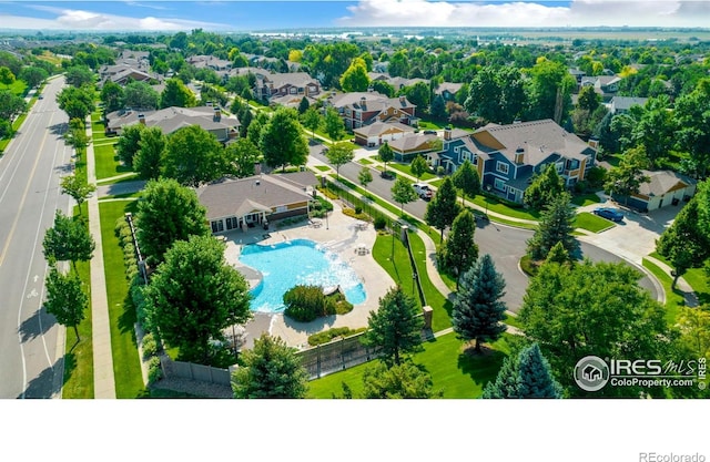 2202 Owens Ave # 102, Fort Collins, CO 80528 - aerial perspective of suburban area featuring a pool