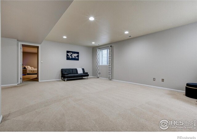 6208 Treestead Ct, Fort Collins, CO 80528 - sitting room with carpet flooring, recessed lighting, and baseboards