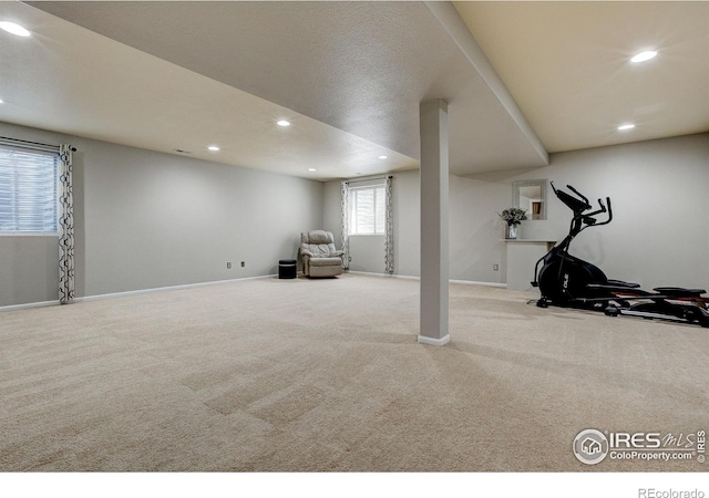 6208 Treestead Ct, Fort Collins, CO 80528 - workout room featuring recessed lighting, carpet, and baseboards