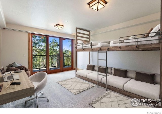 409 Wild Horse Cir, Boulder, CO 80304 - carpeted bedroom with access to exterior and a desk