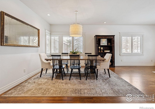 3835 Norwood Ct, Boulder, CO 80304 - dining room featuring wood finished floors, baseboards, and recessed lighting