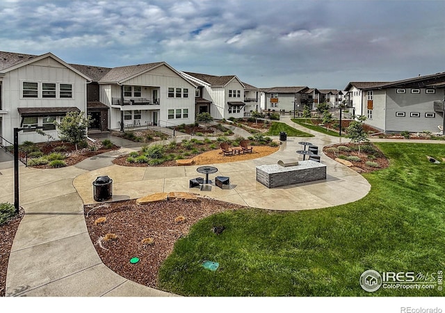 539 Vicot Way Unit C, Fort Collins, CO 80524 - view of community featuring a residential view, a patio area, and a yard