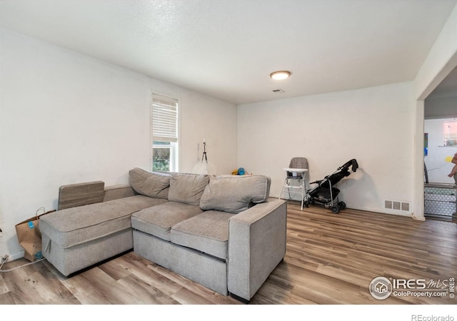 6743 King St, Denver, CO 80221 - living room with wood finished floors and baseboards