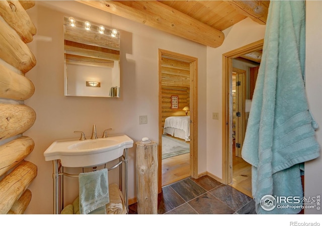 114 Jade Way, Lyons, CO 80540 - bathroom featuring beamed ceiling