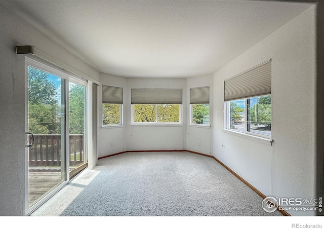678 Mcclure Ct, Erie, CO 80516 - unfurnished sunroom featuring healthy amount of natural light, carpet flooring, and baseboards