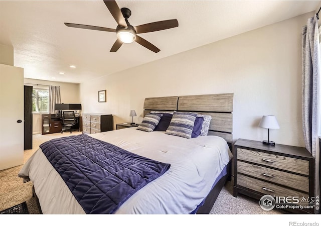 2447 E 100th Way, Thornton, CO 80229 - bedroom with carpet and ceiling fan