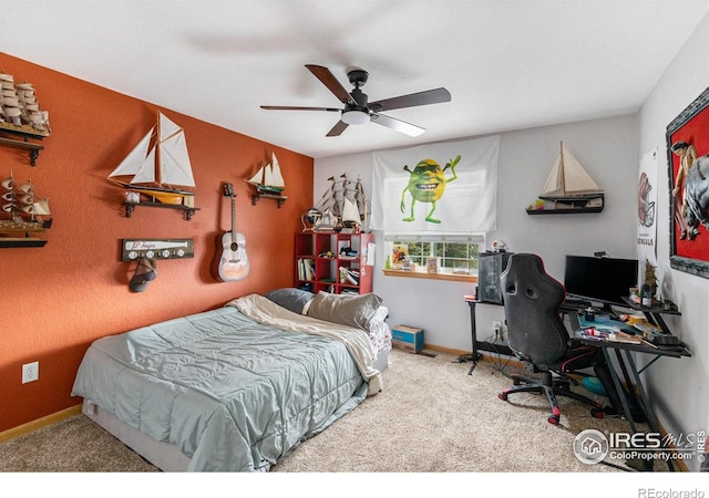 3328 Wild W Ln, Wellington, CO 80549 - carpeted bedroom with an office area and ceiling fan