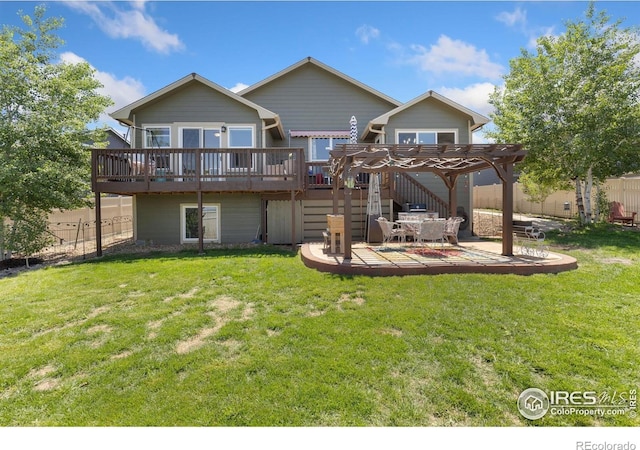 5869 Vinca Ave, Longmont, CO 80504 - rear view of house featuring a pergola and a deck