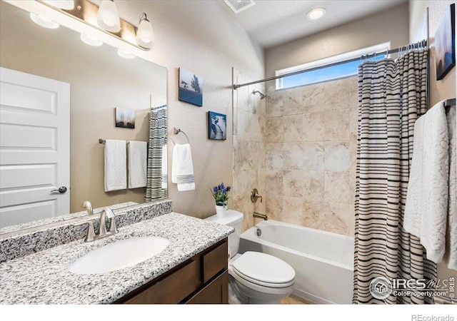 2150 Crop Row Dr, Windsor, CO 80550 - bathroom with toilet, vanity, and shower / bath combo