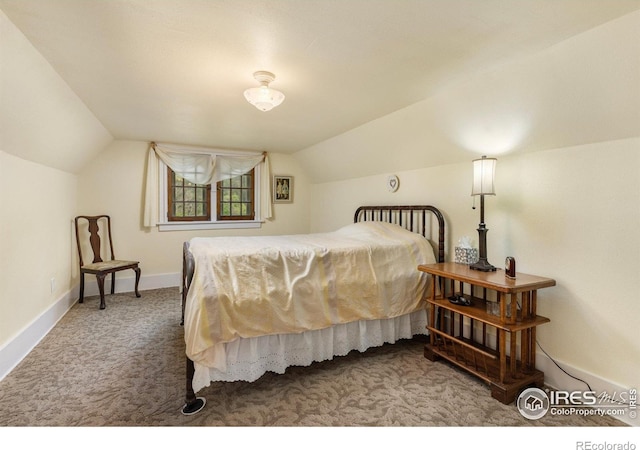 1031 W US Highway 34, Loveland, CO 80537 - carpeted bedroom with lofted ceiling and baseboards