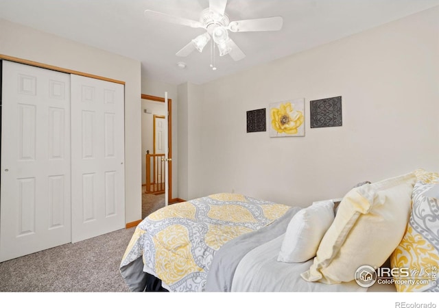 1202 Creekwood Ct, Windsor, CO 80550 - carpeted bedroom with a closet and ceiling fan