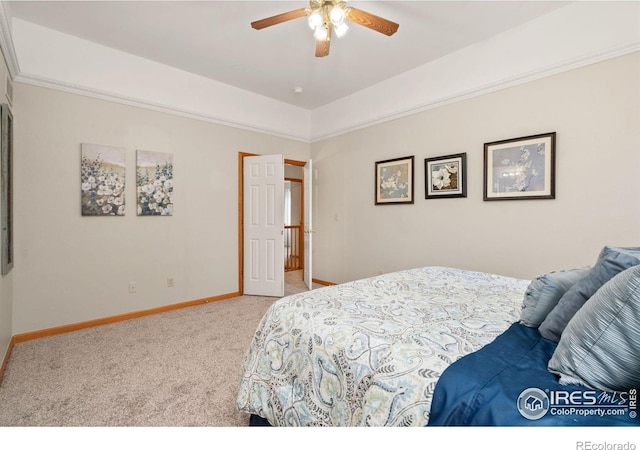 1202 Creekwood Ct, Windsor, CO 80550 - bedroom featuring carpet flooring, baseboards, and ceiling fan