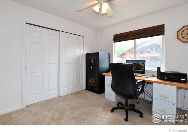 1131 Sandra Dr, Johnstown, CO 80534 - office space with light colored carpet and a ceiling fan