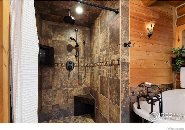 28 Ute Crossing Ct, Lyons, CO 80540 - full bath featuring tiled shower and a soaking tub