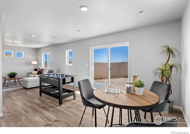 3364 Streamwood Dr, Johnstown, CO 80534 - dining space with light wood-type flooring and healthy amount of natural light