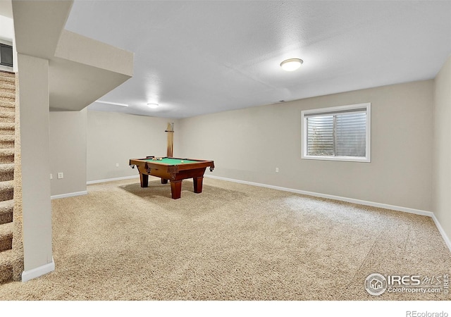 11740 Ivy St, Thornton, CO 80233 - recreation room featuring carpet floors, pool table, and baseboards