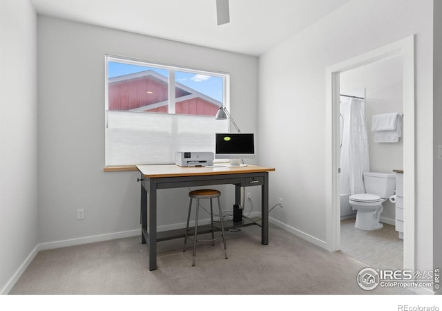 876 Cimarron Dr Unit B, Lafayette, CO 80026 - carpeted office space featuring baseboards and ceiling fan