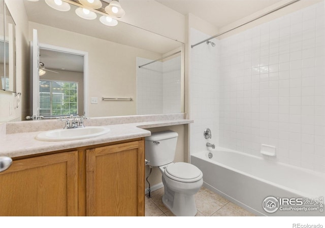 3660 W 25th St Unit 1106, Greeley, CO 80634 - full bathroom featuring tile patterned flooring, shower / tub combination, toilet, and vanity