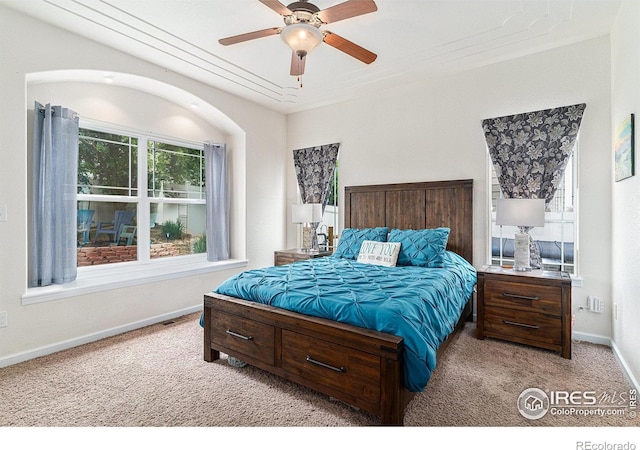 264 Alder Ave, Johnstown, CO 80534 - carpeted bedroom featuring baseboards and ceiling fan