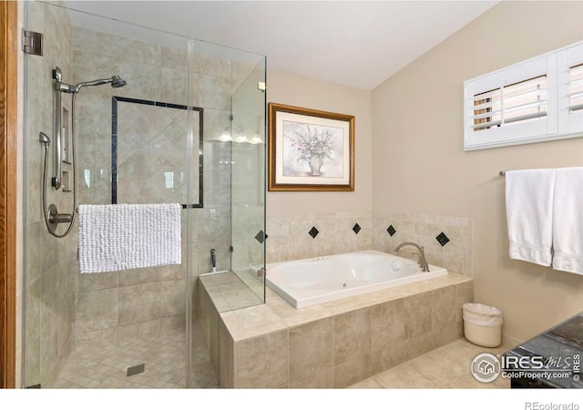 1142 Muirfield Way, Fort Collins, CO 80525 - bathroom featuring a bath, a stall shower, and tile patterned flooring