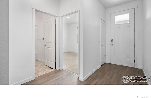 4709 Lynxes Way, Johnstown, CO 80534 - foyer entrance featuring wood finished floors and baseboards