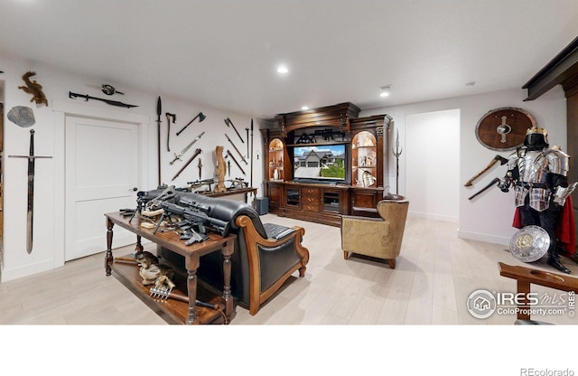2790 Heron Lakes Pkwy, Berthoud, CO 80513 - living room with light wood-type flooring, recessed lighting, and baseboards